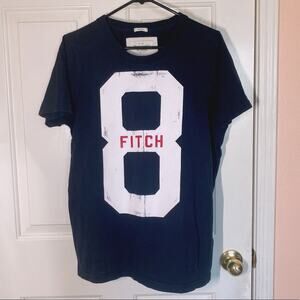 Abercrombie & Fitch Black Distressed Style Top Crew Neck with Short Sleeves | XL